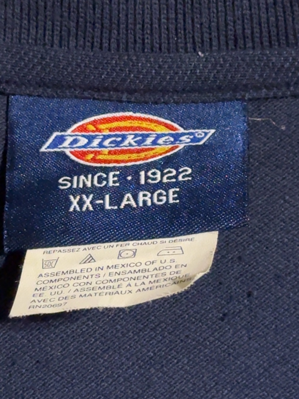 DICKIES MEN SHORT SLEEVE NAVY POLO COTTON POLY SIZE 2XL
